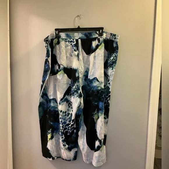 DKNY tie dye wide leg linen cropped ankle pant Women’s size 3X - Picture 6 of 10